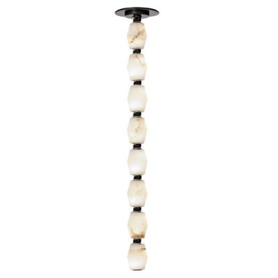 Visual Comfort Modern Collier Alabster LED Mini Pendant Light in Silver, Size: Extra Small