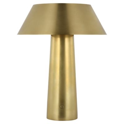 Visual Comfort Modern Sesa Accent Rechargeable LED Table Lamp in Brass, Size: Tall