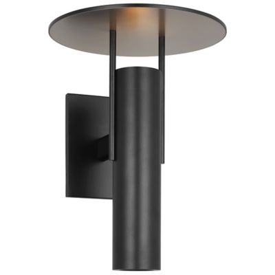 Visual Comfort Modern Ronan Outdoor LED Wall Sconce in Black, Size: Large