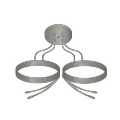 Visual Comfort Architectural Kable Lite Center Dual-Feed Power Feed in Silver