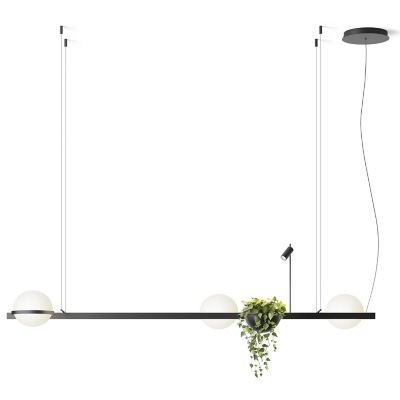 Vibia Palma 3736 3736 Pendant Light - Color: Black - Size: 7 light - 3736-1