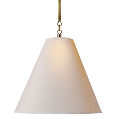 Hicks Large Pendant in Hand-Rubbed Antique Brass with White Glass -  Carolina Furniture