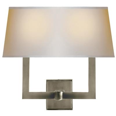 Square Tube Double Wall Sconce with Single Shade