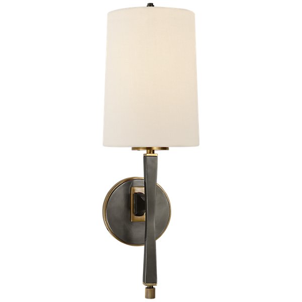 Edie Wall Sconce - Color: Black - Size: Small - Visual Comfort Signature TOB 2740BZ/HAB-L