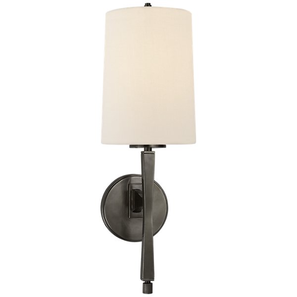 Edie Wall Sconce - Color: Black - Size: Small - Visual Comfort Signature TOB 2740BZ-L