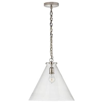 Katie Conical Pendant (Polished Nickel w/ Clear) - OPEN BOX