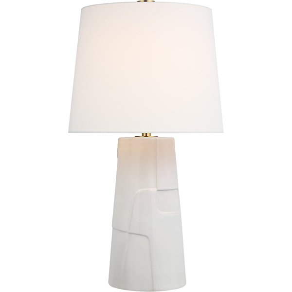 Braque Debossed Table Lamp - Color: White - Size: 1 light - Visual Comfort Signature BBL 3622MXW-L