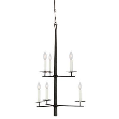 Visual Comfort Signature Arnav Two-Tier Entry Chandelier - Color: Black - S