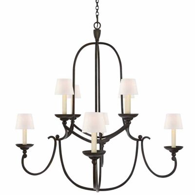 Visual Comfort Signature Flemish Medium Round Chandelier - Color: Black - S