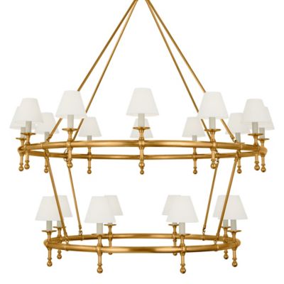 Visual Comfort Signature Classic Two-Tier Ring Chandelier - Color: Gold - C