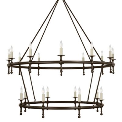 Visual Comfort Signature Classic Two-Tier Ring Chandelier - Color: Black - 