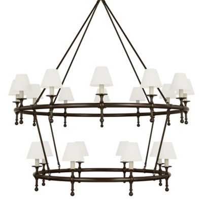 Visual Comfort Signature Classic Two-Tier Ring Chandelier - Color: Black - 