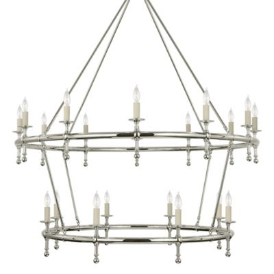 Visual Comfort Signature Classic Two-Tier Ring Chandelier - Color: Silver -