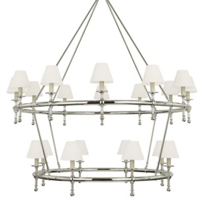 Visual Comfort Signature Classic Two-Tier Ring Chandelier - Color: Silver -