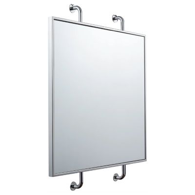 Varaluz Tycho Pipe Mounted Wall Mirror - Color: Silver - 4DMI0104