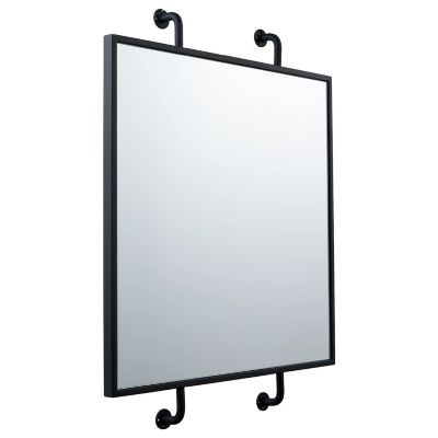 Varaluz Tycho Pipe Mounted Wall Mirror - Color: Black - 4DMI0103