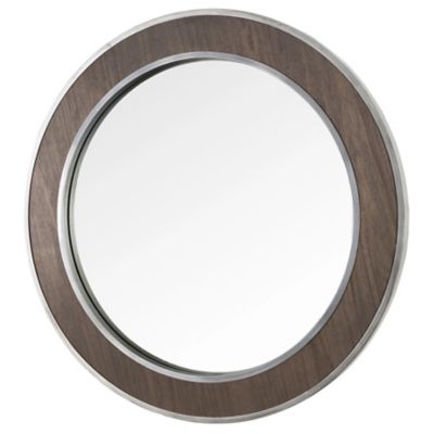 Varaluz Macie Round Wood and Metal Mirror - Color: Brown - 4DMI0120