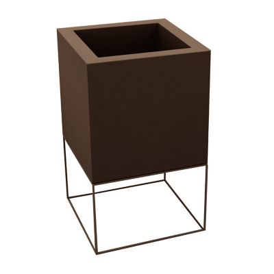 Vondom Vela Nano Cube Matte Finish - Color: Bronze - Size: Tall Nano Pot Ma