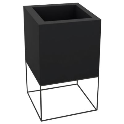 Vondom Vela Nano Cube Glossy Finish - Color: Black - Size: Short Nano Pot G