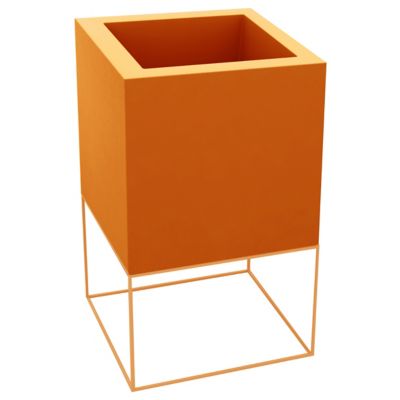 Vondom Vela Nano Cube Glossy Finish - Color: Orange - Size: Short Nano Pot 