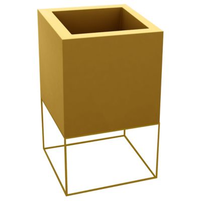 Vondom Vela Nano Cube Glossy Finish - Color: Gold - Size: Short Nano Pot Gl