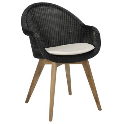 Vincent Sheppard Gipsy Edgard Teak Base Outdoor Dining Chair - Color: Black