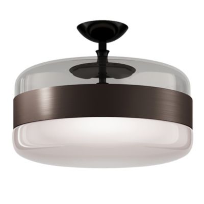 Vistosi Futura Semi-Flushmount Light in Brown, Size: Large
