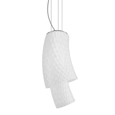 Vistosi Assiba SP 2 Pendant Light - Color: White - ASSIB SP 2 BCBT CR E26 U