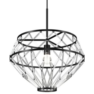 Vistosi Starnet SP 3 Pendant Light - Color: Black - STRNE SP 3 CR NEO E26 U