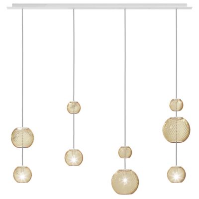 Vistosi Oto LIN Multi Light Pendant - Color: Amber - Size: 4 light - OTO SP