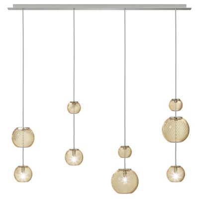 Vistosi Oto LIN Multi Light Pendant - Color: Amber - Size: 4 light - OTO SP