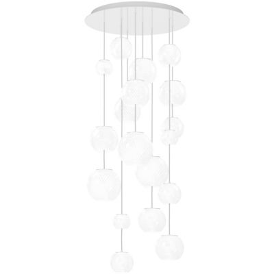 Vistosi Oto Multi-Light Pendant Light - Color: White - Size: 9 light - OTO 