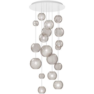 Vistosi Oto Multi-Light Pendant Light - Color: Grey - Size: 9 light - OTO S