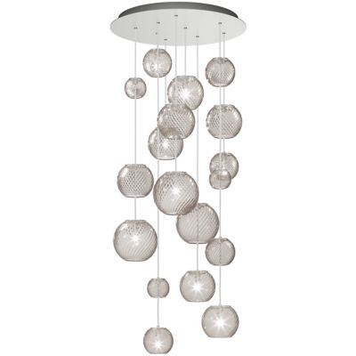 Vistosi Oto Multi-Light Pendant Light - Color: Grey - Size: 9 light - OTO S