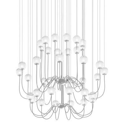 Vistosi Puppet 2 Tier Chandelier in White, Size: 36 light