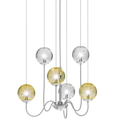 Vistosi Puppet 6P Chandelier - Color: Amber - Size: 6 light - PUPPE SP 6 P 