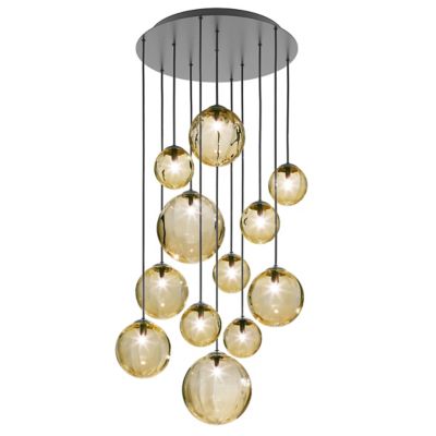 Vistosi Puppet R12/24 Multi Light Pendant - Color: Amber - Size: 12 light -