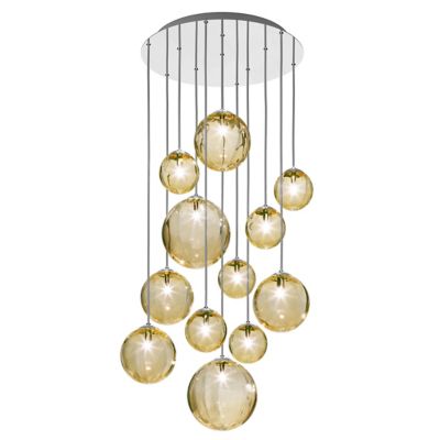 Vistosi Puppet R12/24 Multi Light Pendant - Color: Amber - Size: 12 light -