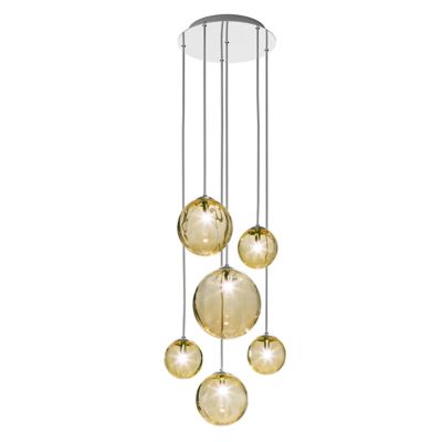 Vistosi Puppet R3/6 Multi Light Pendant - Color: Amber - Size: 6 light - PU