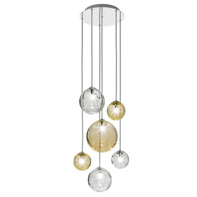 Vistosi Puppet R3/6 Multi Light Pendant - Color: Amber - Size: 6 light - PU