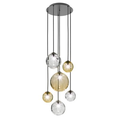 Vistosi Puppet R3/6 Multi Light Pendant - Color: Amber - Size: 6 light - PU