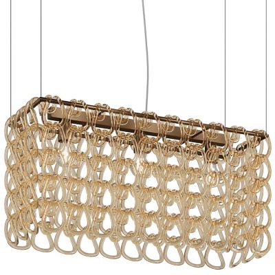 Vistosi Giogali Linear Chandelier in Amber, Size: 3 light