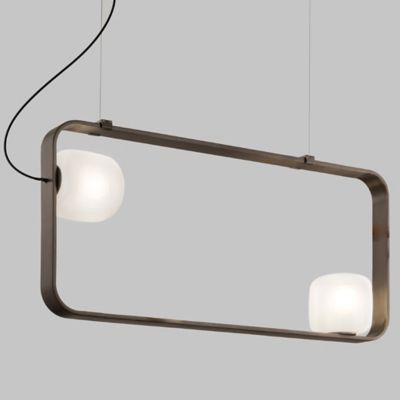 Vistosi Groove Linear Chandelier - Color: Bronze - Size: 2 light - GROOVSP9