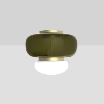 Vistosi Faro LED Flushmount Light in Green, Size: Small