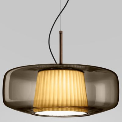 Vistosi Plisse LED Pendant Light - Color: Grey - PLISSSP000GCCBR2FUPSL221U