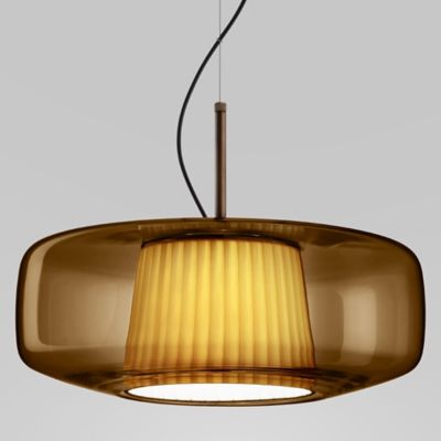 Vistosi Plisse' LED Pendant Light in Brown