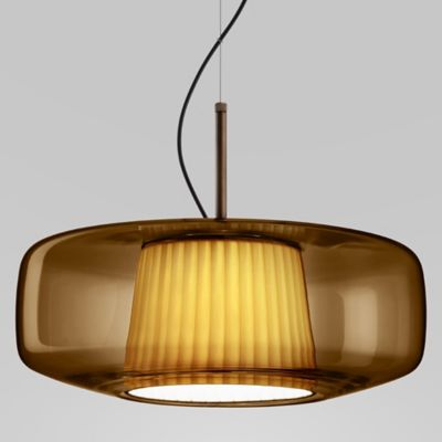 Vistosi Plisse LED Pendant Light - Color: Brown - PLISSSP000GCCBR2TBPSL221