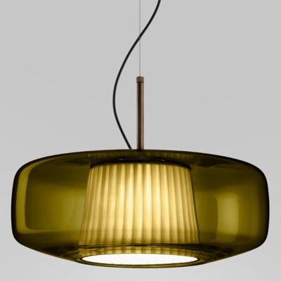 Vistosi Plisse LED Pendant Light - Color: Green - PLISSSP000GCCBR2VAPSL221