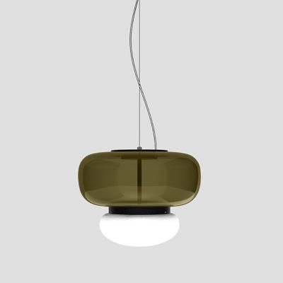 Vistosi Faro LED Pendant Light - Color: Green - Size: Small - FAROSP000P02N