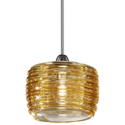 Vistosi Damasco SP C Mini Pendant Light - Color: Gold - Size: 1 light - DAM